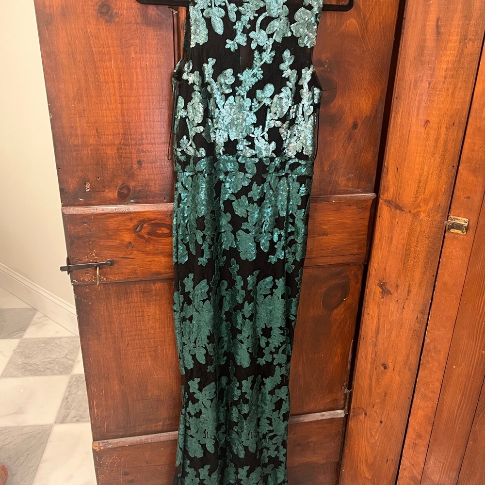Elegant Green Floral Gown